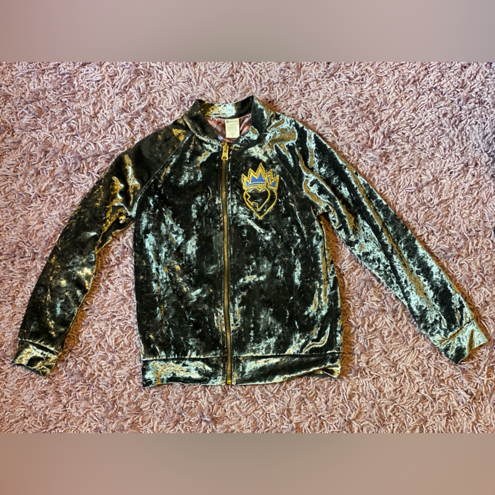Disney Descendants II reversible velour & silk graphic zip up jacket